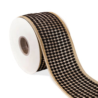 3 in. HGTV Home Collection Carmel Jacquard Double-Sided Ribbon, Black