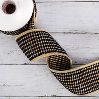 3 in. HGTV Home Collection Carmel Jacquard Double-Sided Ribbon, Black