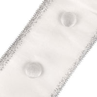 3 in. HGTV Home Collection Dupioni Button Ribbon, White
