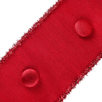 3 in. HGTV Home Collection Dupioni Button Ribbon, Red