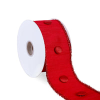 3 in. HGTV Home Collection Dupioni Button Ribbon, Red