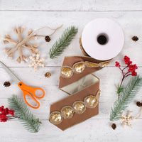 4 in. HGTV Home Collection Sequin Beaded Taffeta Ribbon, Brown