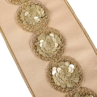 4 in. HGTV Home Collection Sequin Beaded Taffeta Ribbon, Beige