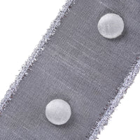 3 in. HGTV Home Collection Dupioni Button Ribbon, Silver
