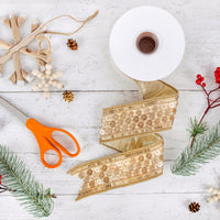 2.5 in. HGTV Home Collection Dupioni Gold Beaded Ribbon