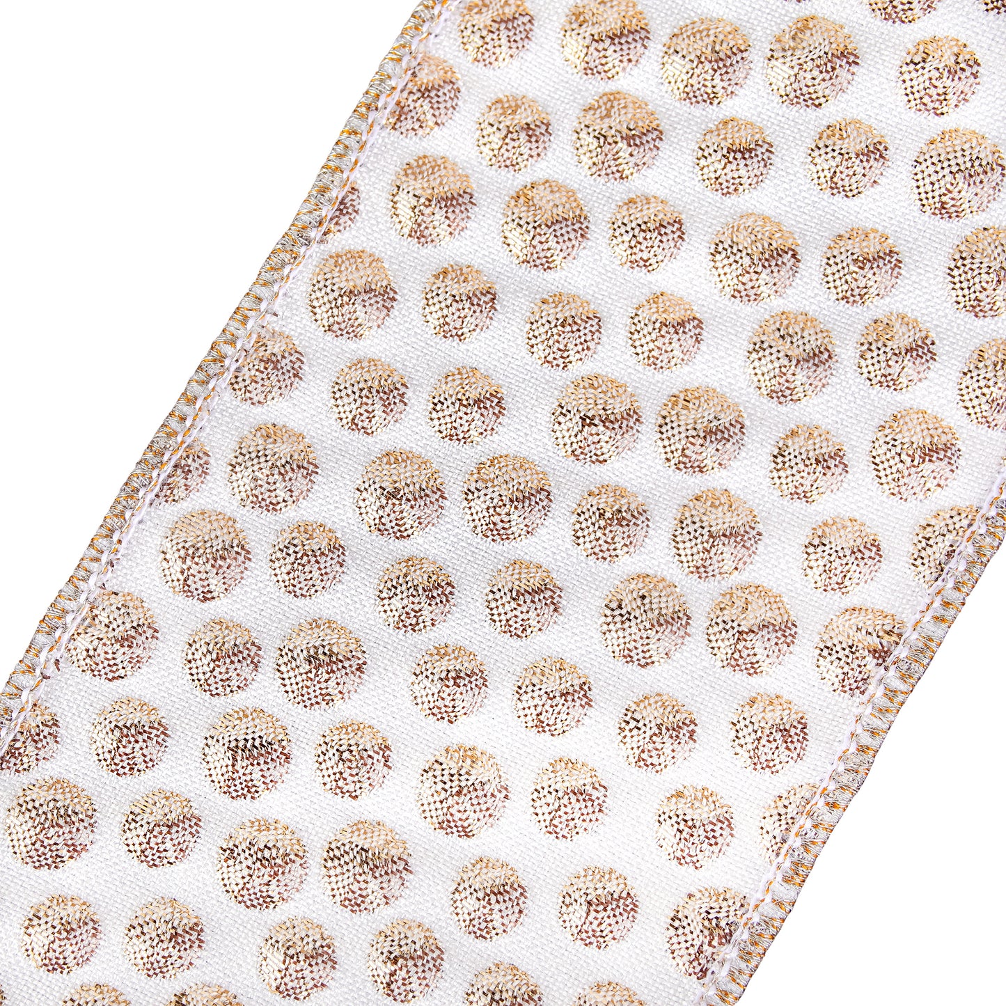 3 in. HGTV Home Collection Rainer Jacquard Tissue Back Ribbon, Gold