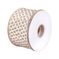 3 in. HGTV Home Collection Rainer Jacquard Tissue Back Ribbon, Gold