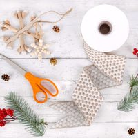 3 in. HGTV Home Collection Rainer Jacquard Tissue Back Ribbon, Gold