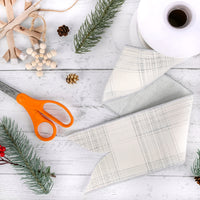 3 in. HGTV Home Collection Double-Fused Silver Plaid Ribbon