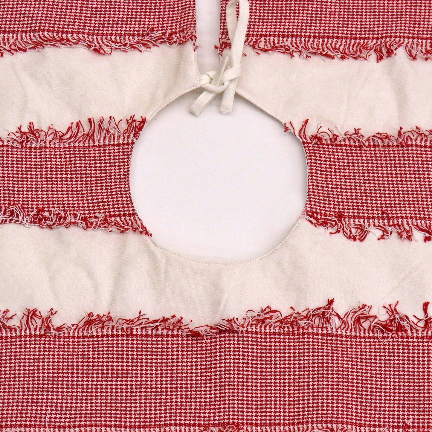48 in. HGTV Home Collection Red White Ric Rac Border Tree Skirt