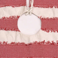 48 in. HGTV Home Collection Red White Ric Rac Border Tree Skirt