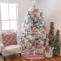 48 in. HGTV Home Collection Red White Ric Rac Border Tree Skirt