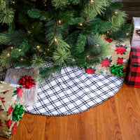 48 in. HGTV Home Collection Black White Ric Rac Border Tree Skirt