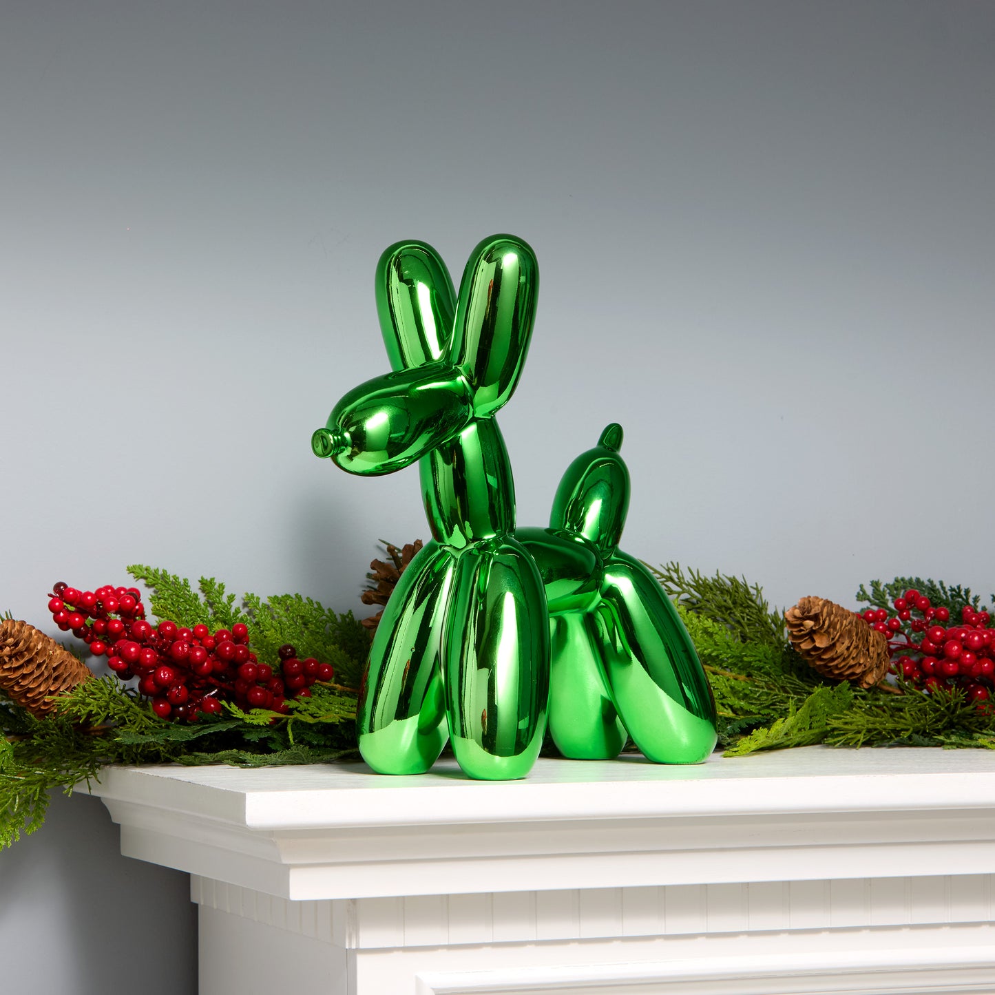 11 in. Halloween Green Balloon Dog Figurine
