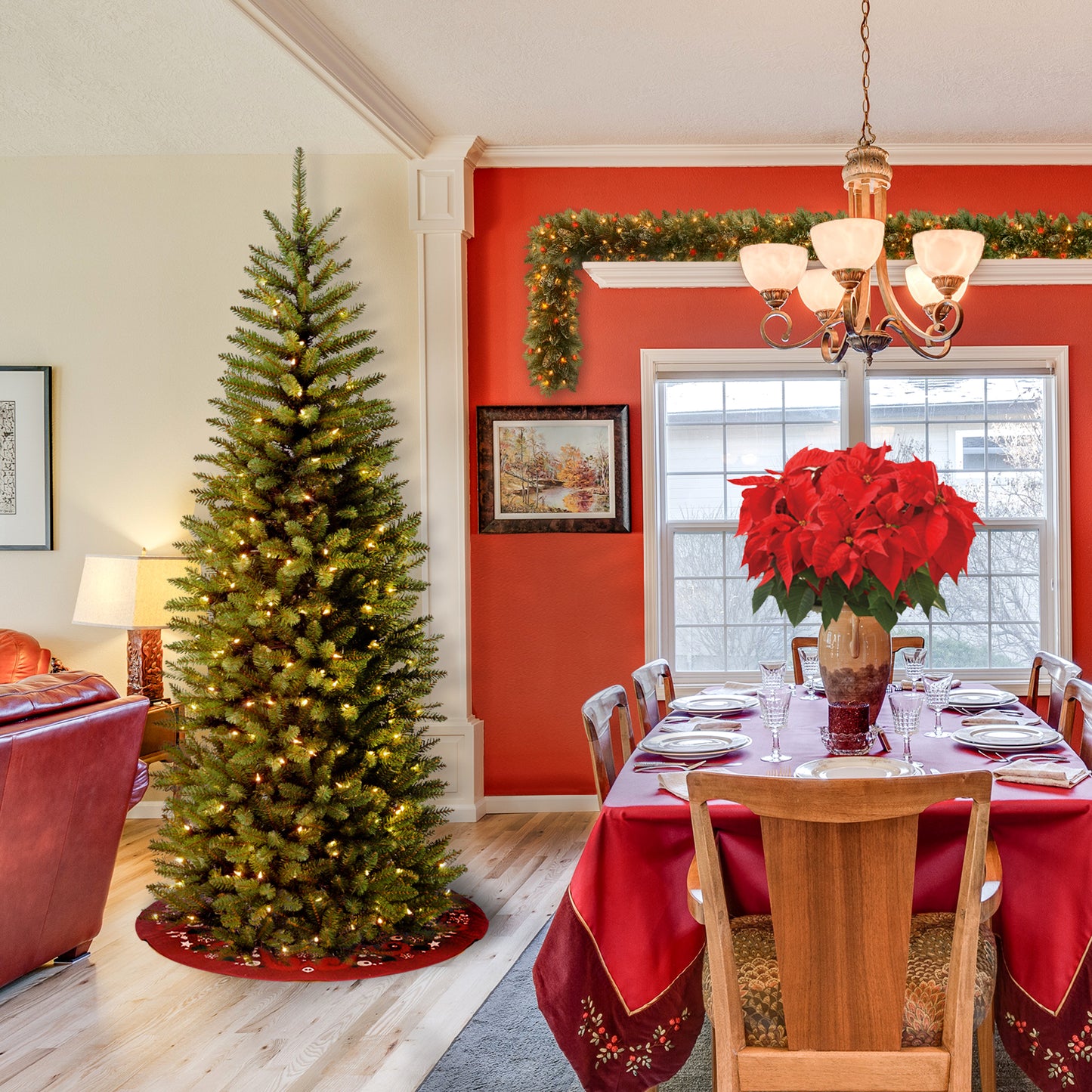6.5 ft. Pre-Lit Kingswood Fir Pencil Tree with Clear Lights