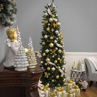 7.5 ft. Pre-Lit Kingswood Fir Pencil Tree with Clear Lights