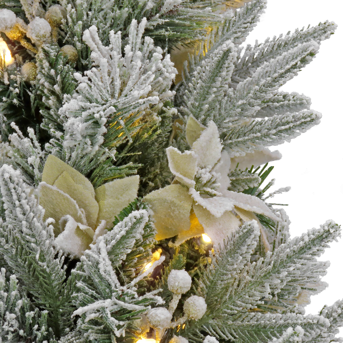 4 ft. Pre-Lit Frosted Colonial Fir Tree with Warm White LED Lights, Plug-In