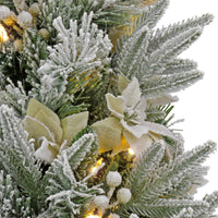 4 ft. Pre-Lit Frosted Colonial Fir Tree with Warm White LED Lights, Plug-In