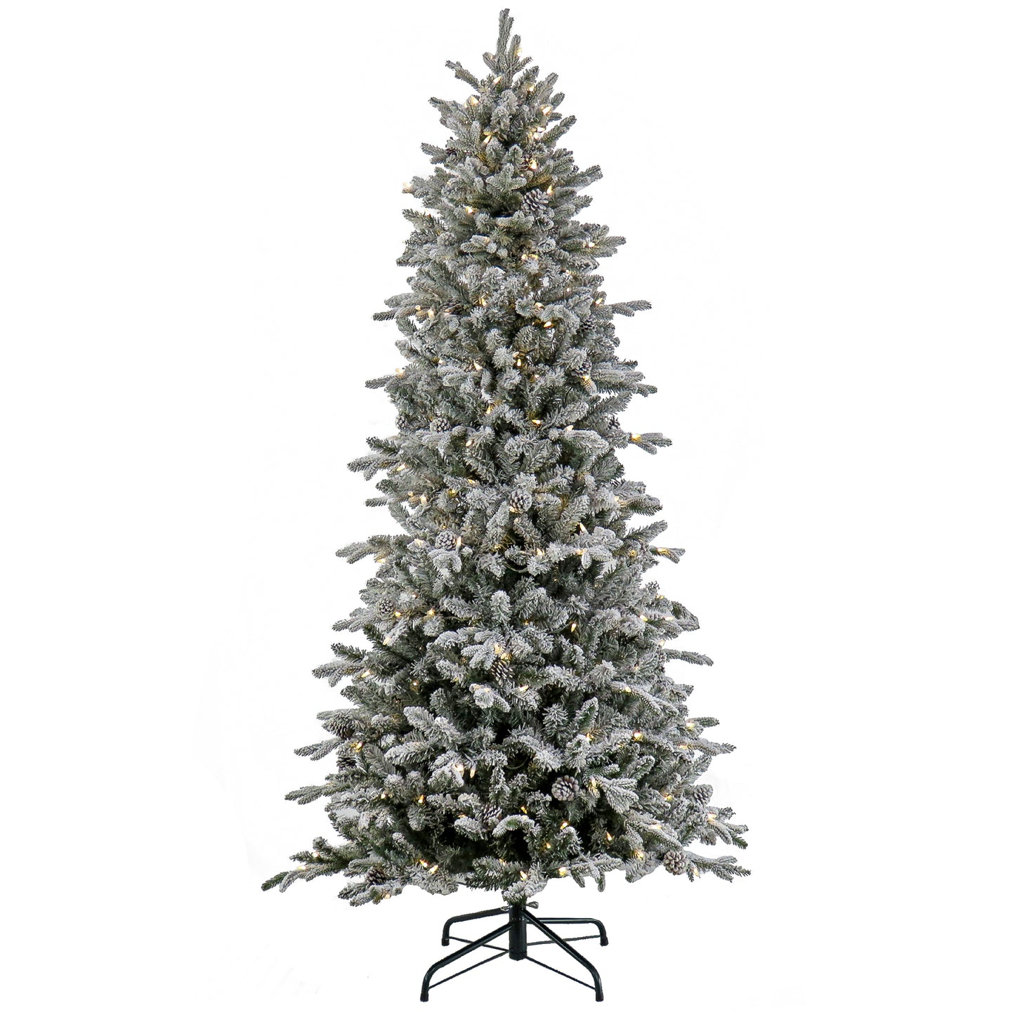 7 ft. Pre-Lit Snowy Calton Pine Tree with LED Lights, Plug-In