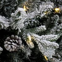 7 ft. Pre-Lit Snowy Calton Pine Tree with LED Lights, Plug-In
