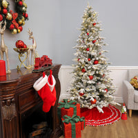 7 ft. Pre-Lit Snowy Calton Pine Tree with LED Lights, Plug-In