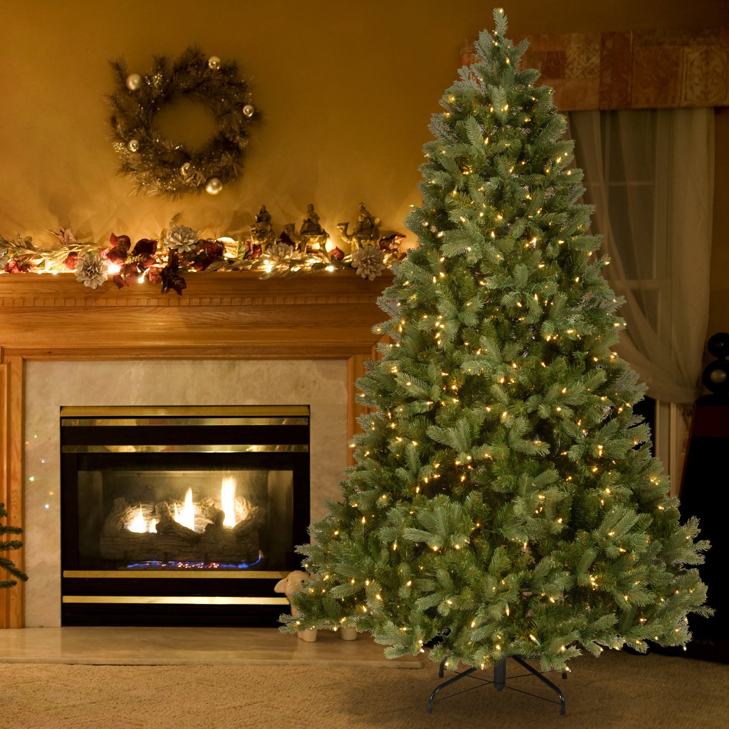 9 ft. Pre-Lit Downswept Douglas Fir Tree with Dual Color LED Lights