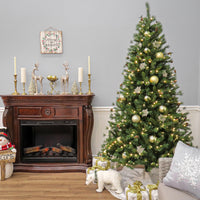 7.5 ft. Pre-Lit Cedar Spruce Tree with LED Lights, Plug-In