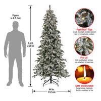 7.5 ft. Pre-Lit Snowy Vintin Fir Tree with LED Lights, Plug-In