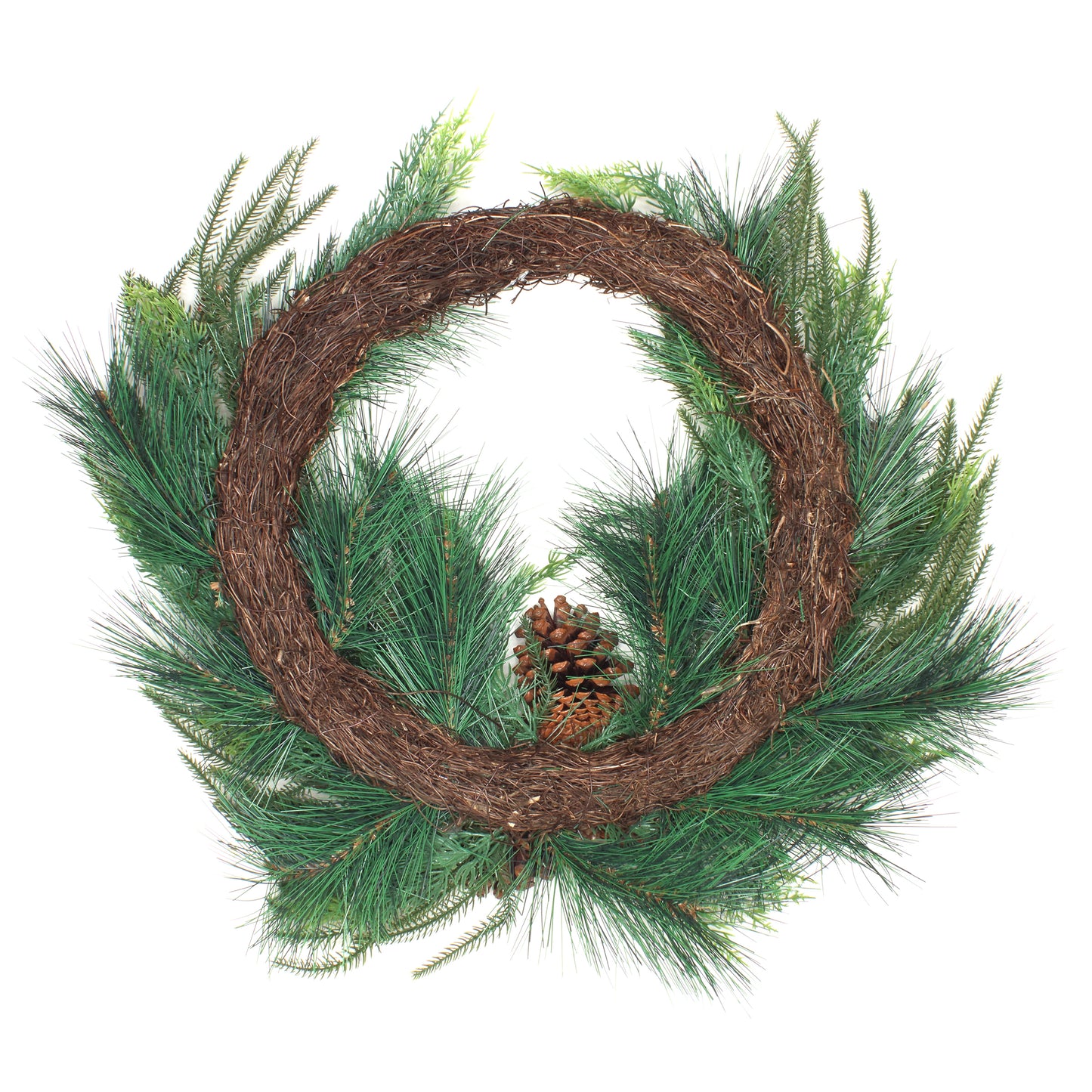 26 in. Mixed Bristle Pine Decorated Wreath
