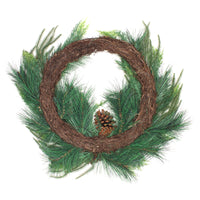 26 in. Mixed Bristle Pine Decorated Wreath