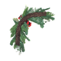 24 in. Mixed Pine and Bow Christmas Corner Swags