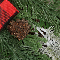 22 in.  Mixed Pine and Bow Decorated Wreath