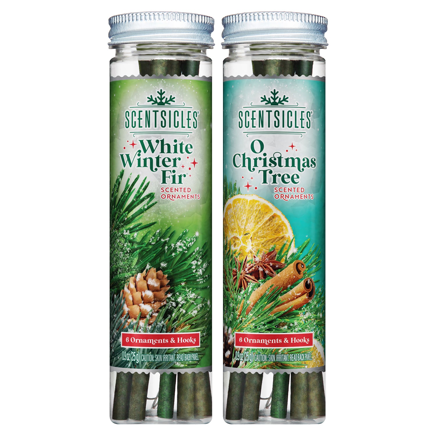 Scentsicles, 6pc Stick, White Winter Fir & O Christmas Tree- 2 Pack