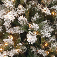 7.5 ft. Pre-Lit Snowy Mountain Pine Slim Tree with Clear Lights, Plug-In