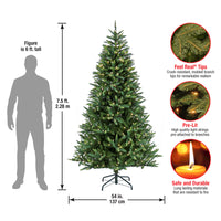 7.5 ft. Pre-Lit Spada Pine Tree with LED Lights, Plug-In