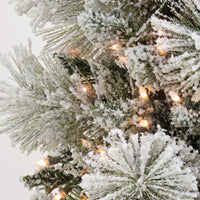 6.5 ft. Pre-Lit Snowy Yorkshire Tree with Clear Incandescent Lights, Plug-In