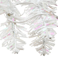 4 ft. Pre-Lit Tinsel Collection White Iridescent Tree with Clear Lights