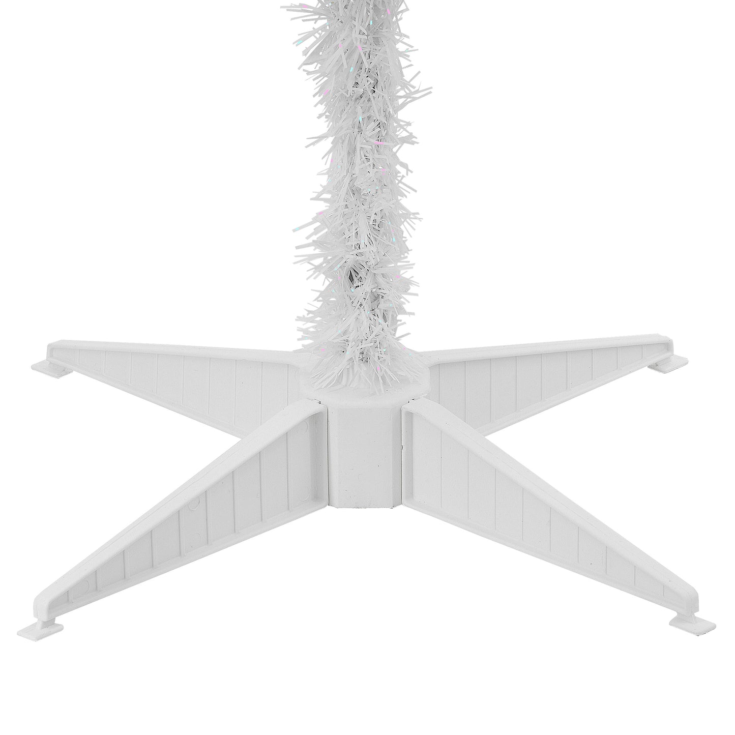 4 ft. Pre-Lit Tinsel Collection White Iridescent Tree with Clear Lights