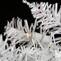 4 ft. Pre-Lit Tinsel Collection White Iridescent Tree with Clear Lights