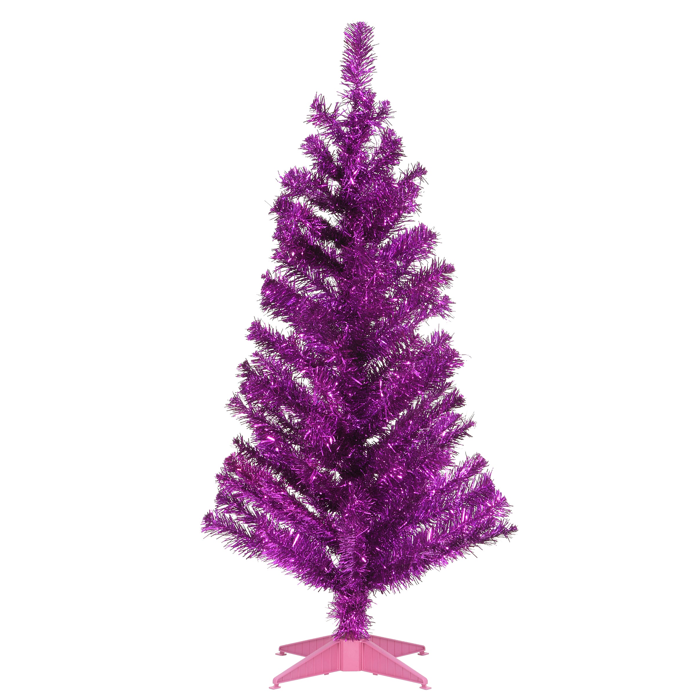 3 ft. Tinsel Collection Magenta Pink Tree