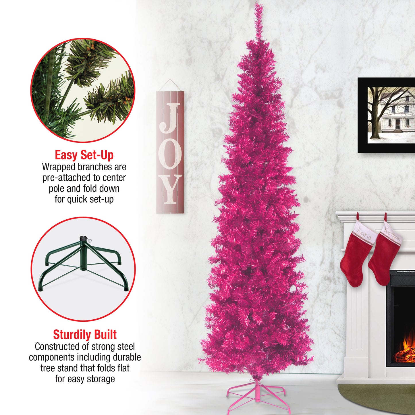 7 ft. Tinsel Collection Pink Tree