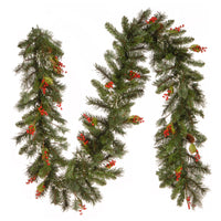 9 ft. Pre-Lit Wintry Pine Garland with Clear Lights, Plug-In