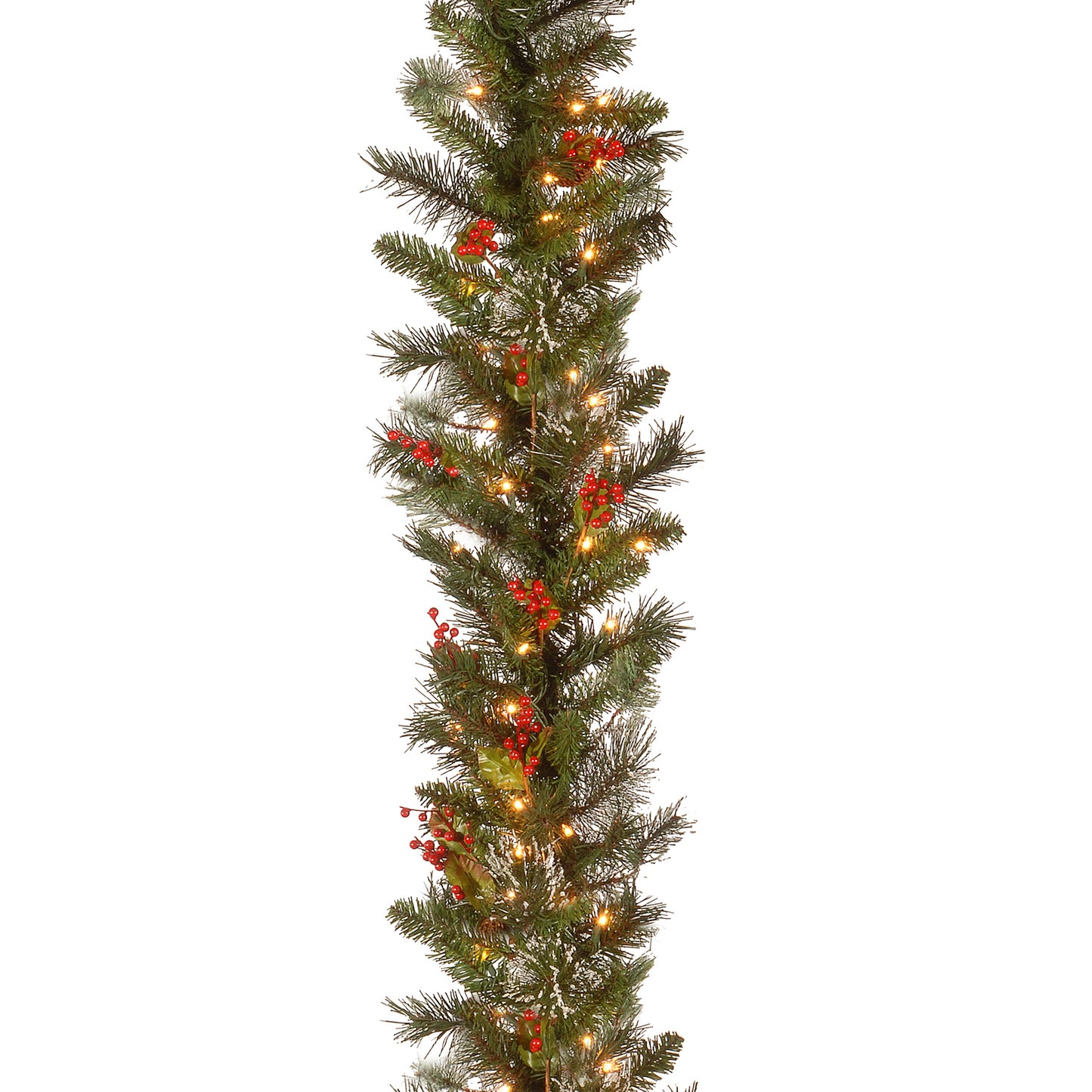 9 ft. Pre-Lit Wintry Pine Garland with Clear Lights, Plug-In