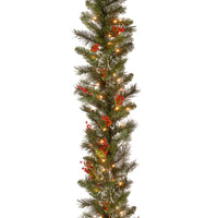 9 ft. Pre-Lit Wintry Pine Garland with Clear Lights, Plug-In
