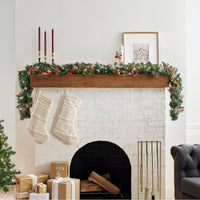 9 ft. Pre-Lit Wintry Pine Garland with Clear Lights, Plug-In