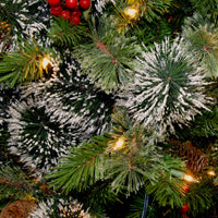 24 in. Pre-Lit Wintry Pine Wreath with LED Lights