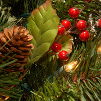 24 in. Pre-Lit Wintry Pine Wreath with LED Lights